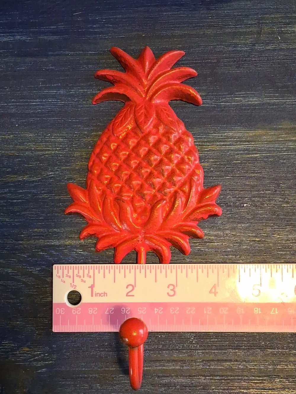 Set of 3 Metal Pineapple Wall Hooks - Decorative Home Accent